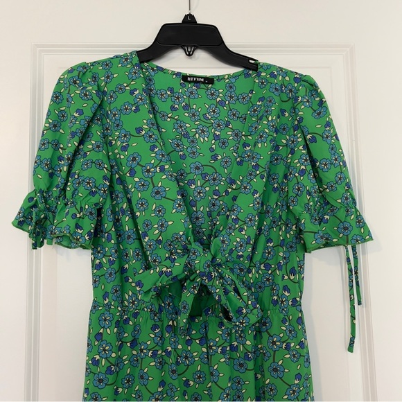GREEN FLOWER DRESS SIZE M - Picture 5 of 5
